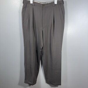 Vintage Giorgio Armani Pleated Dress Pants Mens 36 Grey Wool Italy Cuffed Preppy